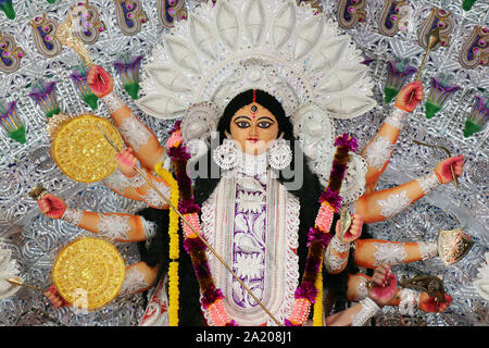 Durga Puja est le plus grand festival de l'Inde. Le festival de la puja Durga met en valeur la culture indienne. Kolkata Durga puja est un festival bengali très populaire. Banque D'Images