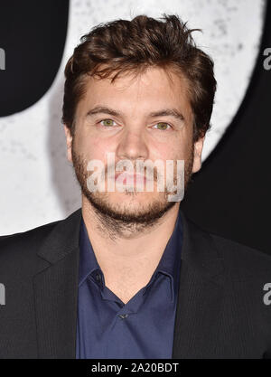 HOLLYWOOD, CA - le 28 septembre : Emile Hirsch s'occupe pour la première de la Warner Bros Pictures 'Joker' tenue au Théâtre chinois de Grauman sur IMAX, le 28 septembre 2019 à Hollywood, Californie. Banque D'Images