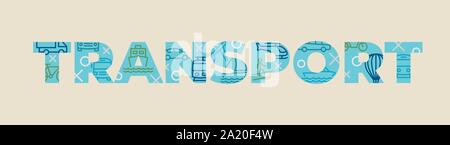 Concept de transport avec des icônes et des signes Illustration de Vecteur