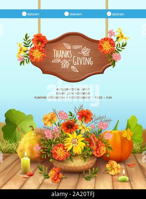 Joyeux Thanksgiving Card Illustration de Vecteur