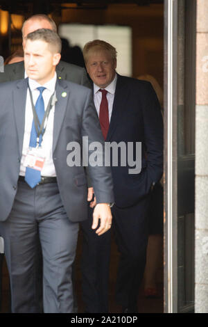 Manchester, UK. Sept 30, 2019. La Rt Hon, Boris Johnson, MP, Premier Ministre du Royaume-Uni, Premier Lord du Trésor, à la conférence du parti conservateur à la Manchester Central Convention Complex, Manchester Le lundi 30 septembre 2019 (Crédit : P Scaasi | MI News) Credit : MI News & Sport /Alamy Live News Banque D'Images