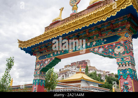 Voir au monastère de Thiksay au Ladakh, Inde Banque D'Images