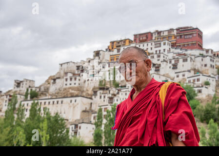 Voir au monastère de Thiksay au Ladakh, Inde Banque D'Images