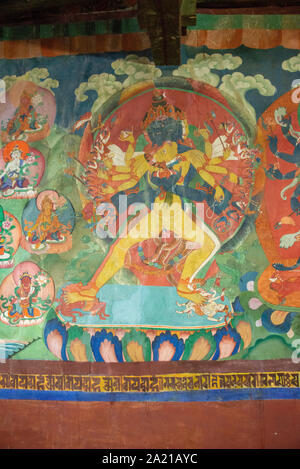 Intérieur du monastère de Thisey au Ladakh, Inde Banque D'Images