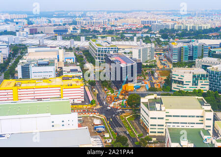 Vue aérienne de Singapour. Road, centres d'affaires, chantier de construction Banque D'Images