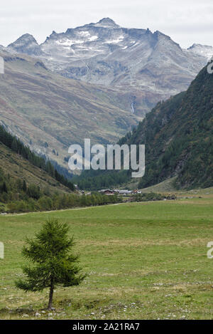 Des paysages de montagne à Innergschloess dans le parc national de Hohe Tauern in Osttirol, Autriche Banque D'Images