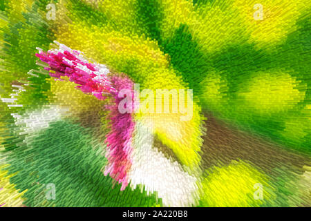 3D-Illustration de carreaux colorés extrudé super punchy comme abstract background texture cube en jaune, vert et rose Banque D'Images