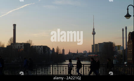 Berlin, Allemagne - 25 Février 2019 : Vue de la tour de télévision de Berlin, Allemagne. Banque D'Images