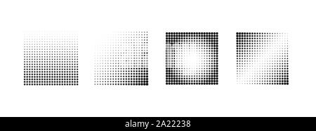Exemples d'effets de demi-teintes. Ensemble de demi-teinte carrés. gradient vector Éléments de conception Illustration de Vecteur