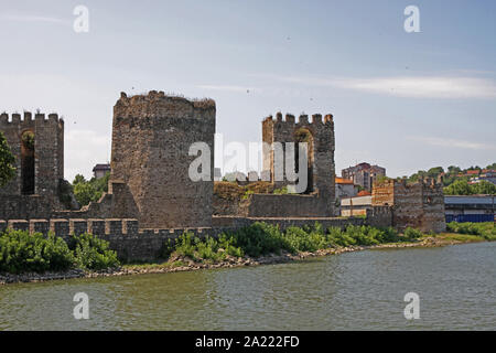 La forteresse de Smederevo, sur la rive du Danube, Smederevo, en Serbie. Banque D'Images