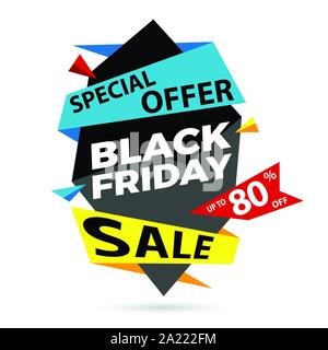 Vendredi Noir Label Vente Illustration de Vecteur