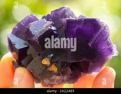 Spécimen minéral fluorite quartz gem stone rock Banque D'Images