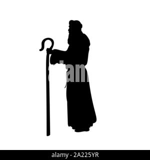 Maison de vacances silhouettes christmas Nativity Berger. Vector illustration Illustration de Vecteur