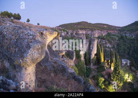 Cuenca, Espagne - 24 août 2019 -Belle vue sur les falaises et de la gorge de Cuenca en Espagne. Banque D'Images