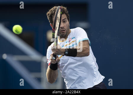 Tokyo, Japon. Sep 30, 2019. Jean-Julien Rojer (NED) en action au cours de la première journée du Rakuten Japon Open Tennis Championships 2019, Men's match de double, au Colisée Ariake. Le tournoi a eu lieu du 30 septembre au 6 octobre. Dominic Inglot (GBR) et Austin Krajicek (USA) a remporté plus de Jean-Julien Rojer (NED) et Horia Tecau Crédit : Rodrigo Reyes Marin/ZUMA/Alamy Fil Live News Banque D'Images