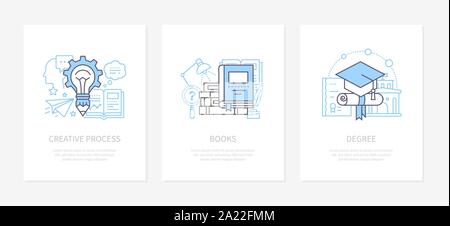 Processus de création, d'innovation concept icons set Illustration de Vecteur