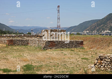 Diana Castrum Romain Forteresse, falaises de la gorge Djerdap, Beograd, Serbie orientale. Banque D'Images