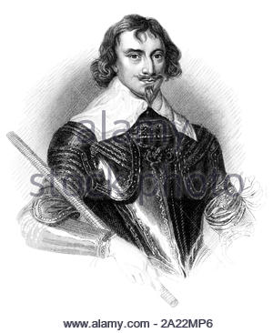 Robert riche portrait, 2e comte de Warwick, 1587 - 1658, était un administrateur colonial français, l'amiral, vintage illustration de 1850 Banque D'Images