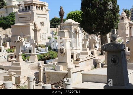 Alexandrie, Égypte, cimetière orthodoxe grecque Banque D'Images