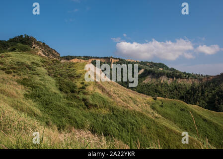 La "Balze", un phénomène géologique dans la campagne autour de Volterra Banque D'Images