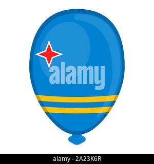 Un drapeau en forme de ballon d'Aruba - Vector illustration Illustration de Vecteur