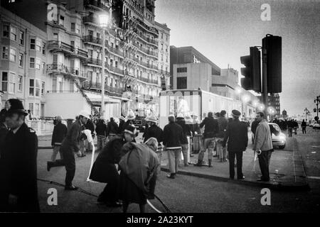 La scène qu'au petit matin le Grand Hotel, Brighton, Sussex, Angleterre E. après l'attentat de l'IRA. 12 octobre 1984. Banque D'Images