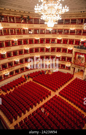 Milan Italie 14 Juillet 2019 : Théâtre de la scala. Considéré comme l'un des théâtres les plus prestigieux au monde, il a accueilli depuis 1778, les principaux artistes Banque D'Images