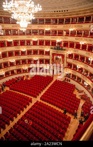 Milan Italie 14 Juillet 2019 : Théâtre de la scala. Considéré comme l'un des théâtres les plus prestigieux au monde, il a accueilli depuis 1778, les principaux artistes Banque D'Images