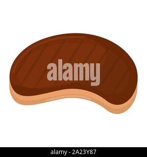 Image viande steak isolé sur fond blanc - Vector Illustration de Vecteur
