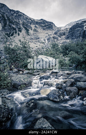 Streaming de l'eau de fonte des glaciers Matier de Joffre Lakes Provincial Park, British Columbia Canada. Banque D'Images