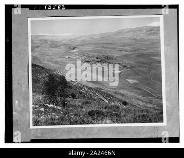 La Palestine & Israël sujets de 1953. Haute Galilée, au-dessus du lac de Houleh 1953 Villes Banque D'Images