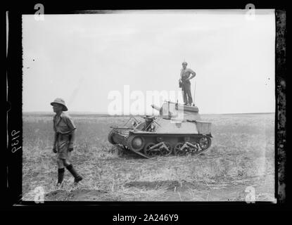 Les perturbations de la Palestine de 1936. Signal sur réservoir blindé Banque D'Images