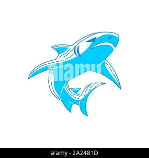 Logo emblème requin Aperçu modèle vecteur illustration isolé Illustration de Vecteur