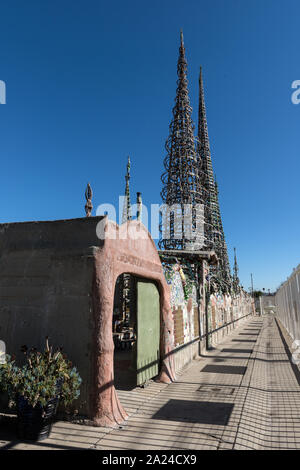 Partie de Watts Towers, un ensemble de structures et de l'art dans les pays à faible revenu Watts de Los Angeles, Californie Banque D'Images