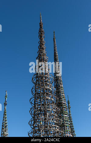 Partie de Watts Towers, un ensemble de structures et de l'art dans les pays à faible revenu Watts de Los Angeles, Californie Banque D'Images