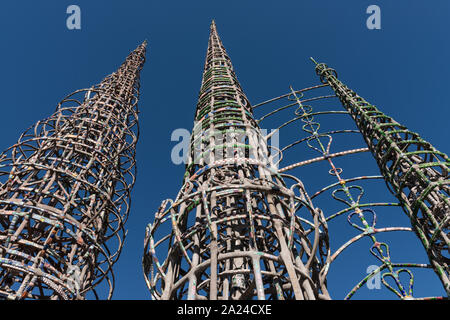 Partie de Watts Towers, un ensemble de structures et de l'art dans les pays à faible revenu Watts de Los Angeles, Californie Banque D'Images