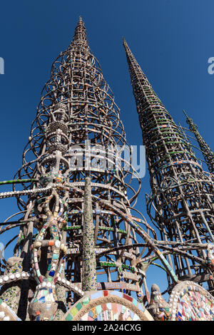 Partie de Watts Towers, un ensemble de structures et de l'art dans les pays à faible revenu Watts de Los Angeles, Californie Banque D'Images