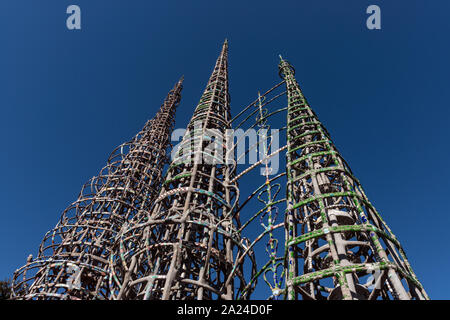 Partie de Watts Towers, un ensemble de structures et de l'art dans les pays à faible revenu Watts de Los Angeles, Californie Banque D'Images