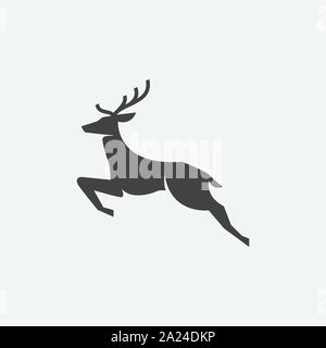 L'icône de cerfs, chevreuils, cerfs illustration modèle vecteur conception logo cerf pluie, Illustration de Vecteur
