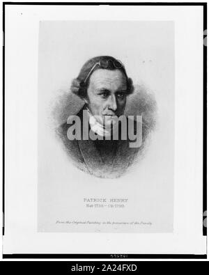 Patrick Henry, Nat 1736--Ob 1799 ; à partir de la peinture originale en la possession de la famille / découpe par Albert Rosenthal, Phila 1888. Banque D'Images