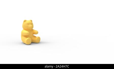Le rendu 3D d'un ours blanc fond isolé en studio Banque D'Images