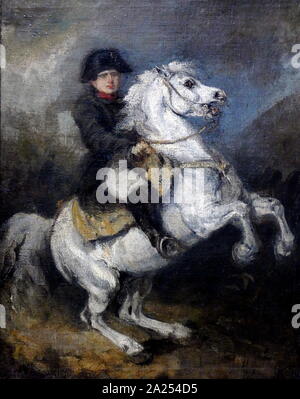 Napoléon à cheval, (1835-1837), peint par Piotr Michalowski (1800 - 1855), un peintre polonais de l'époque romantique, surtout connu pour ses nombreux portraits, études de chevaux et d'huile Banque D'Images