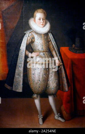 Prince Wladyslaw Zygmunt Vasa, école autrichienne, ca. 1605. Wladyslaw IV Vasa (1595 - 1648), prince polonais de la Maison de Vasa. Il régna comme roi de Pologne et Grand-Duc de Lituanie, du 8 novembre 1632 à sa mort en 1648. Banque D'Images