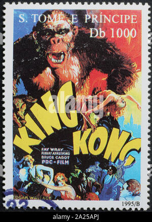 Ancienne affiche de film King Kong le timbre-poste Banque D'Images