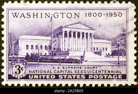 Célébration de la Cour suprême des Etats-Unis sur vintage american stamp Banque D'Images