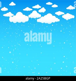 Caricature de nuages et tomber peu de neige Illustration de Vecteur