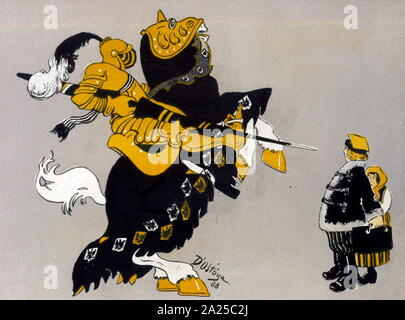 Illustration satirique français la menace à la Pologne par l'Allemagne militariste 1908 Banque D'Images