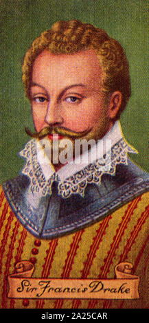 Sir Francis Drake (1540-1595), explorateur anglais et corsaire. Carreras cigarette card Banque D'Images