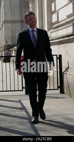 Jeremy Wright, homme politique conservateur anglais ; Secrétaire de la culture, et membre du Parlement (MP) arrive à Downing Street. Avril 2019 Banque D'Images
