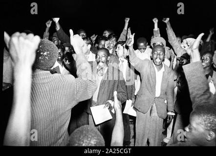 Manifestations contre l'apartheid par des noirs d'Afrique du Sud vers 1960 Banque D'Images